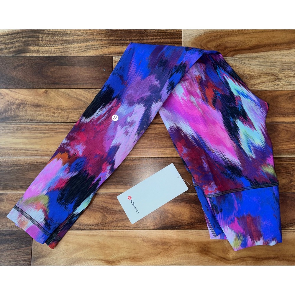 Lululemon Wunder Train HR Tight 28" Multi Color Abstract Print Sz 4